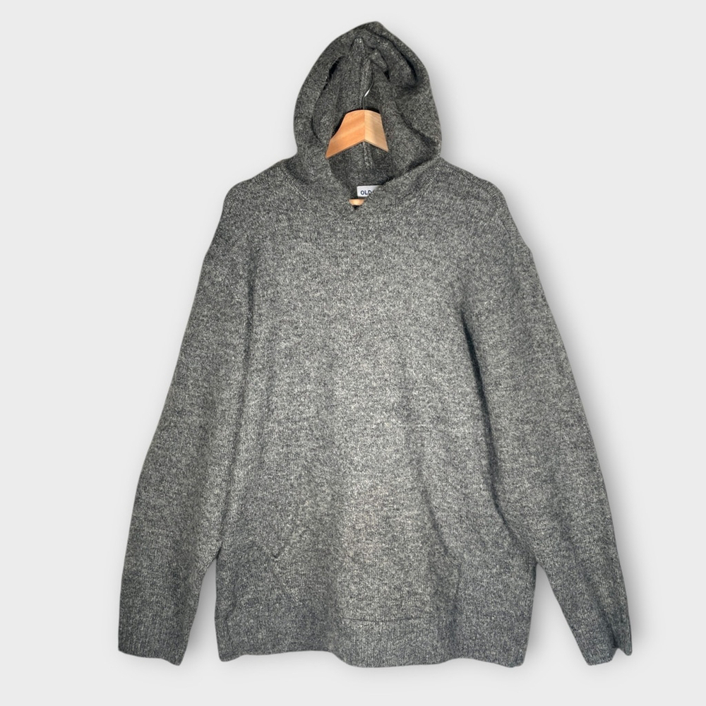 OLD NAVY Pullover Knit Sweater Hoodie Men's XL Gray Pockets Casual NEW